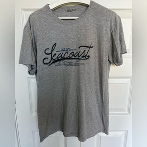 Retro Style Seacoast print Gray Soft Cotton Round Neck Men’s Unisex T-Shirt